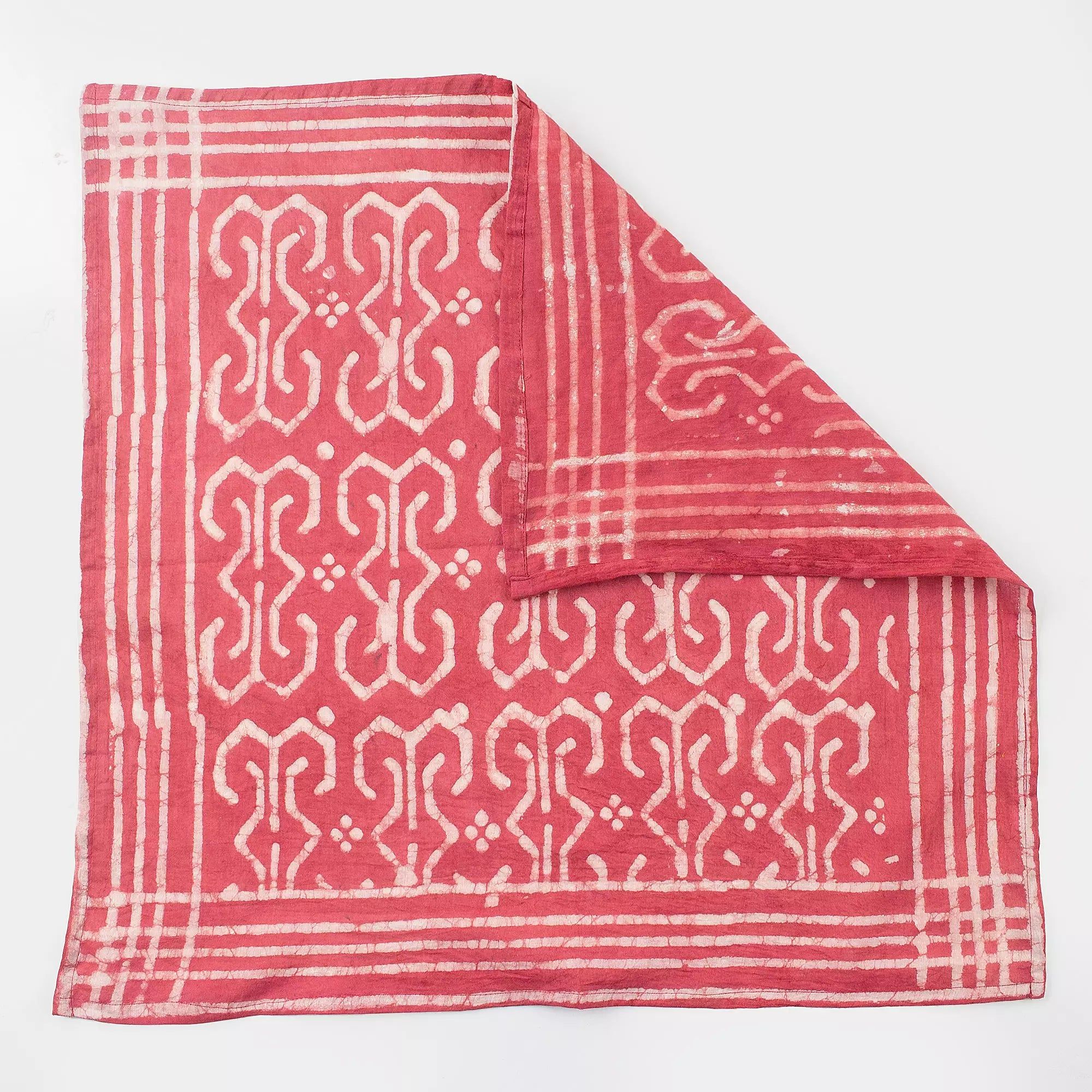 Red Cotton Hand Block Print Bandana for Women & Men 614